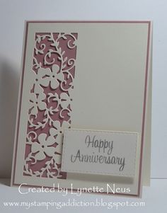 a close up of a happy anniversary card