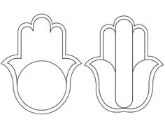 the outline of two hands that are facing each other, with one hand raised up