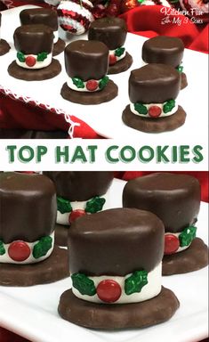 there are many hats made out of chocolate