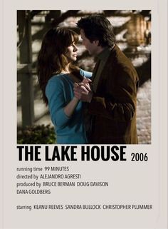 the lake house movie poster with an image of a man and woman hugging each other