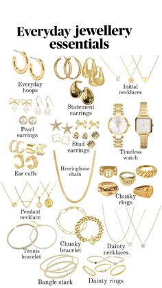 Jewelry Ideas How To Wear, Where To Buy Cute Jewelry, Capsule Jewelry Collection, Trendy Accessories 2024, Preppy Accessories Jewelry, Must Have Jewelry Pieces, How To Wear Jewelry, Trendy Jewelry 2024, Acssesories Aesthetic