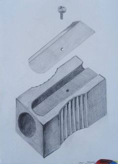 a pencil drawing of a box with a key in it