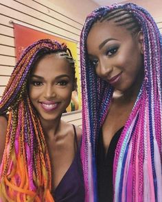 Braided Hairstyles Purple, Hairstyles Easy Medium Length, Hairstyles Purple Hair, Braided Hairstyles With Color, Coloured Hair Extensions, Hairstyles With Color, Hair Care Essentials, Fierce Makeup, Box Braids Pictures