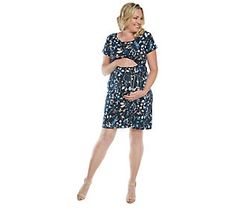 Flatter your changing shape with the adjustable drawstring waist of this soft, stretchy, striped maternity dress. From Blooming Women. Jersey Knit Skirt, Mixed Media Dress, Boat Neck Dress, Drawstring Dresses, Lightweight Dress, Stretchy Dress, Necklines For Dresses, Maternity Dress, Knit Skirt