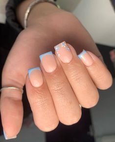 Short French Tip Nails, Simple Spring Nails