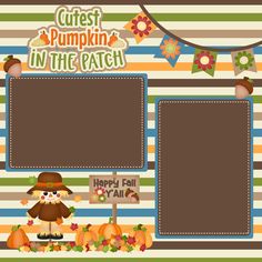 a cute thanksgiving photo frame with an owl and pumpkins in the fall colors on it