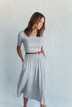 Midi Dress Outfit, Free Dresses, Comfy Dresses, Women Sweater, Easy Breezy, Pocket Dress, Mode Inspiration, Long Sleeve Mini Dress, Midi Dresses