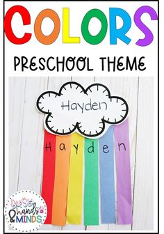 the colors preschool theme has been made with colored paper