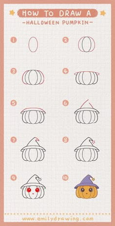 how to draw a pumpkin for halloween