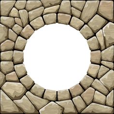 a stone wall with a white circle in the middle