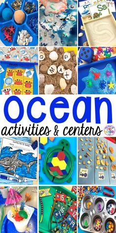 ocean activities and centers for kids to play with in the water or on the beach