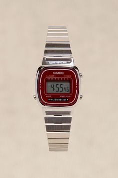 Casio Watches, Red Watch, Retro Watches, Dope Jewelry, Funky Jewelry, Jewelry Lookbook, Dream Jewelry