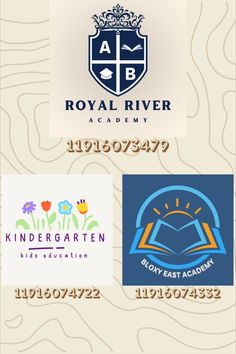 the logos for royal river academy