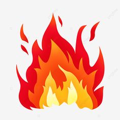 a fire with red and yellow flames on the bottom, flame, cartoon png and psd