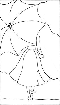 a girl with an umbrella in the rain coloring pages for kids, free printable