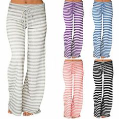 Womens Casual Striped Wide Leg Pants Ladies Elasticed Waist Loungewear Trousers Description: Condition: 100% Brand New and High Quality! Color: Pink, Purple, Gray, Blue, Black (Optional) Size: S, M, L, XL, 2XL, 3XL, 4XL, 5XL (Follow the size chart to select please) Material: Polyester,Spandex Length: Full Length Waist: High Waist Season: Spring, Summer, Autumn, Fall, Winter Pattern Type: Striped Printed, Wide Leg, Drawstring Package Content: 1 x Pants (Other Accessories are not included) Tips: 1. Please compare the detail sizes with yours before you buy!!! 2. Colors may be slightly different depending on computer and monitor settings. 3. Please allow 1-3cm differs due to manual measurement, thanks. (All measurement in cm and please note 1cm=0.39inch, 1inch=2.54cm) Payment Delivery details Yoga Plus Size, Wide Leg Yoga Pants, Striped Wide Leg Pants, Printed Wide Leg Pants, 2000s Fashion Outfits, Casual Stripes, Mode Inspo, 2000s Fashion, Looks Style