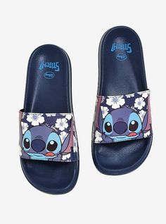 Disney Lilo & Stitch Tropical Slide Sandals - BoxLunch Exclusive, BLUE, hi-res Boxlunch Disney, Stitch Quotes, Lilo And Stitch Merchandise, Lilo Und Stitch, Lilo And Stitch Quotes, Cute Disney Outfits, Stitch Toy, Lilo Et Stitch, Stitch Clothes