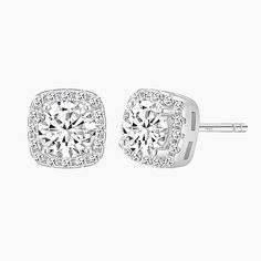 Stud post earrings are a must-have item in every woman's fine jewelry collection. It's a modern shape that is blended with a radiant faceting pattern, placing the princess cut in the top tier of the most brilliant gemstone shapes behind the round. They add the perfect amount of brilliance to your outfit and brighten up your face. Materials: 925 sterling silver, cubic zirconia Features: 5*5mm CZ stone Modern Cubic Zirconia Round Cut Earrings, Modern Round Cut Cubic Zirconia Earrings, Modern Diamond White Earrings With Halo Design, Modern Cubic Zirconia Earrings With Halo Design, Modern Halo Design Earrings As Gift, Modern Halo Design Earrings For Gift, Modern Halo Design Earrings For Wedding, Modern Halo Design Diamond Earrings As Gift, Modern Cubic Zirconia Earrings For Anniversary