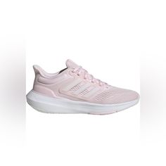 A Breathable Upper And Lightweight Cushioning Adds Comfort To Every Step Taken In These Running Ready Athletic Sneakers. Round Toe Breathable Mesh Upper 3-Stripes Details Lace-Up Cushioned Sole Textile And Manmade Upper, Manmade Sole Imported Item # 7222457 Color: Pink/ White/ Crystal Cute Running Shoes Stadium Goods, Pink Workout Shoes, Adidas Cloudfoam Women, Adidas Nmd R1 White, Grey Tennis Shoes, Adidas Swift Run, Boost Shoes, Off White Shoes, Silver Sneakers