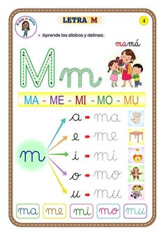 the letter m worksheet for children to learn how to write and draw letters