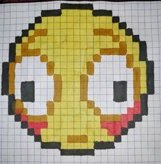 an image of a pixel art made with squares and lines in the shape of a head