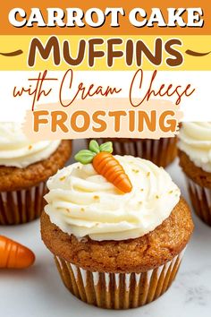 carrot cake muffins with cream cheese frosting