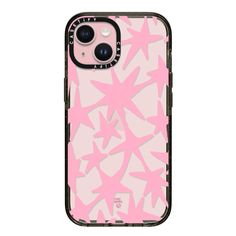 an iphone case with pink stars on it