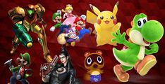 several different video game characters are grouped together