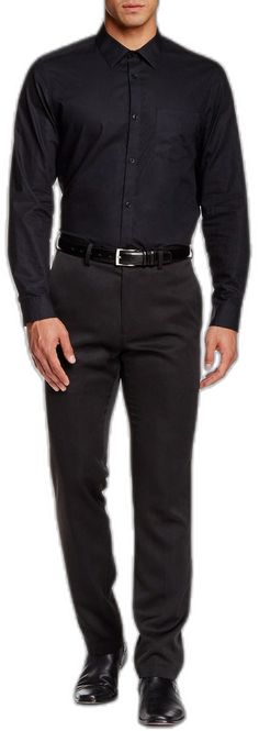 Black Slim Fit Dress Pants With Flat Front, Classic Black 4-way Stretch Dress Pants, Sleek Formal Dress Pants With 4-way Stretch, Sleek Fitted Dress Pants With Belt Loops, Slim Fit Flat Front Dress Pants, Solid Color Slim Fit Dress Pants For Business, Semi-formal Fitted Dress Pants, Semi-formal Solid Fitted Dress Pants, Slim Fit Solid Dress Pants For Business