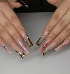 Devine Feminine Nails, Xl Nails, Contemporary French, Airbrush Nails