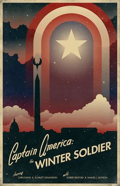 a poster for captain america the winter soldier, featuring an arch with a star in it