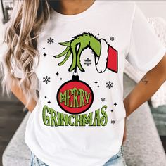 Comes On A 100% Gildan Cotton Tee In White, Black Or Gray. Cute Shirt To Add To Your T-Shirt Collection. Message Me For "White" Tee. Thank You! Merry Grinchmas, Y2k Baby Tee, Cute Shirt, Mom Tees, Women Humor, Pink Tshirt, Shirt Collection, Tour T Shirts, White Tee