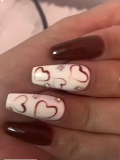 Nails With Jewels, Brown Acrylic Nails, Grunge Nails, Y2k Nails, Pretty Gel Nails, Acrylic Nails Coffin Pink, Soft Nails, Bling Acrylic Nails, Acrylic Nails Coffin Short