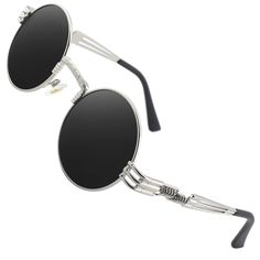 PRICES MAY VARY. RETRO STEAMPUNK STYLE - CGID round sunglasses are crafted with a distinctive design featuring iconic patterns. Elevate your daily outfits with a blend of ageless charm and pristine trends. Whether driving, partying, beach, or indulging in cosplay, tailor your style with various colors and lens treatments that suit your vibe. 100% UV400 HD POLARIZED LENSES - CGID steampunk sunglasses with effectively block 100% harmful UVA，UVB & UVC rays. Classic Grey lenses diminish glare, eleva Frame Texture, Protective Eyewear, Silver Sunglasses, Nose Shapes, Style Steampunk, Steampunk Sunglasses, Metal Circle, Steampunk Style, Color Lenses