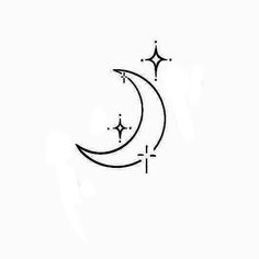 a crescent and stars tattoo design