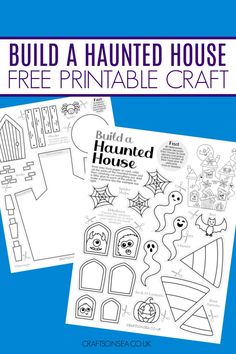 Build a Haunted House Craft (FREE Printable) Can You Make A Haunted House, Free Haunted House Printable, Haunted House Outline, Build A Haunted House, Printable Haunted House, Haunted House For Kids, Rainbow Lessons, Haunted House Craft, October Activities