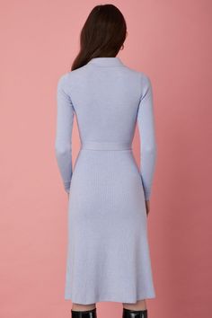 ONLY 1 LEFT - FINAL SALE! Our peachskin midi polo dress is our most flattering silhouette, now with long sleeves and cuffs. The fit, the waist: so feminine and sophisticated. Our signature peachskin classics are instant wardrobe staples. They stand out for their softness, simplicity, and comfort. Not only are they stretchy and perfectly form-fitting, but they also have slight compression properties that feel and look like shape wear. With their carved waist they won’t bunch, web, or ride up. The Arctic Blue, Shape Wear, Long Sleeve Midi, Blue Long Sleeve, Polo Dress, Shapewear, Wardrobe Staples, Dream Closet, Final Sale