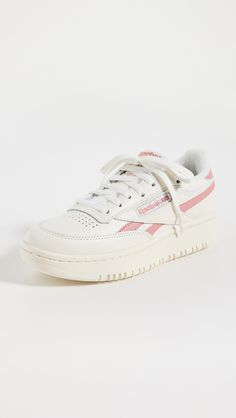 Vintage Sneakers With Perforated Toe Box, Pink Reebok, Cute Sneakers