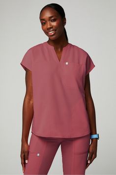 Evolve Scrub Top Fabletics Moonlight Mauve female Activewear >> Scrubs >> Tops >> Product Feed MotionTech regular 4-Way Stretch/Breathable/Hidden Pockets/Lightweight Feel Female Activewear, Scrub Tops, Active Wear For Women, Scrubs, Jumpsuit, Plus Size