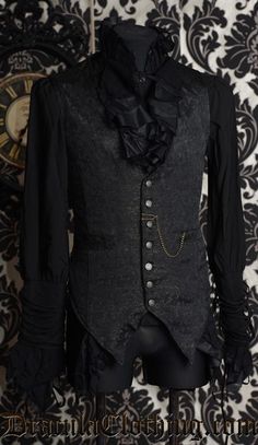 Steampunk Mode, Gothic Mode, Gothic Men, Victorian Clothing, Gothic Outfits, Gothic Style, Goth Outfits, Black Shirt Dress