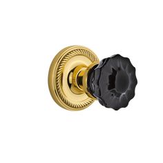 an image of a black and gold door knob