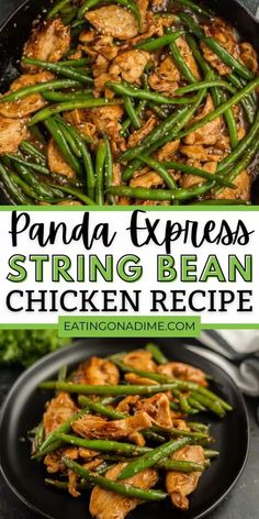 panda express string bean chicken recipe in a skillet