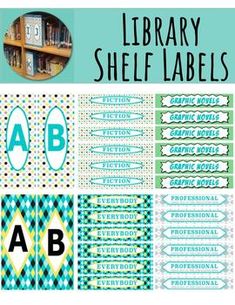 library shelf labels with letters and numbers