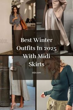 Winter Midi Skirt Outfit, 2025 Fashion Trends, Denim Midi Skirt Outfit, Outfits For Short Women, Fashionista Outfits, Woman Tips, Midi Skirts Style