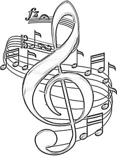 a treble with music notes on it