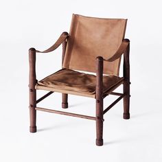 a chair made out of wood and leather