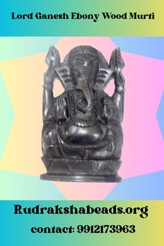 Lord Ganesh Ebony Wood Murti Product Tags, Longer Life