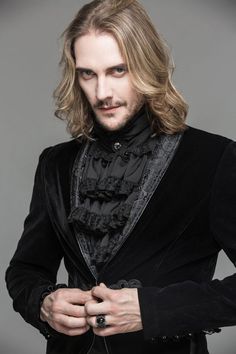 Gothic Vampire Aesthetic Male, Vampire Glamour, Victorian Fashion Male, Vampire Male, Gothic Aristocrat, Real Reference, Character Appearance, Halloween Customs, Jabot Collar