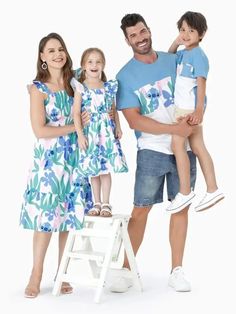 GUIDE: 26+ Disney’s Stitch Products to Celebrate 626 Day & Summer Escapes Shirt And Dress, Stitch Family, Tropical Floral Pattern, Ruffle Sleeve Dress, Matching Tees, Ruched Bodycon Dress, Family Fashion, Disney Stitch