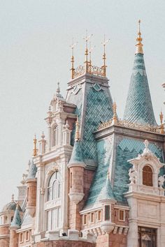 an ornate building with many spires and windows